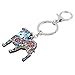 BONSNY Acrylic Pit Bull Dog Key Chains Keyrings for Women Gifts Teens Kids Car Purse Handbag Charm Jewelry (Blue)