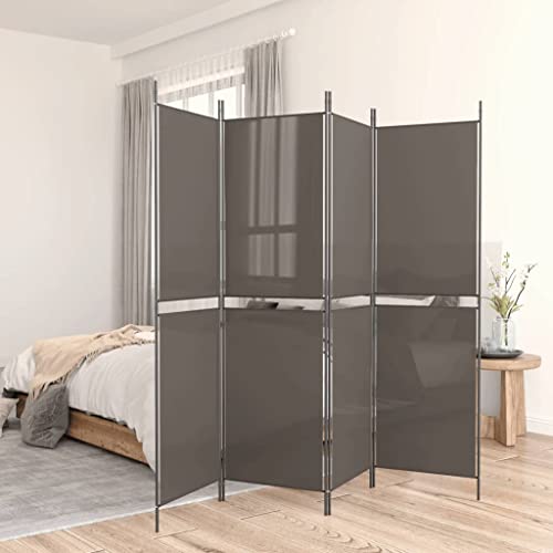HOMIUSE Biombo de 250 x 200 cm para balcón, protección visual, biombo, separador de ambientes, para interiores, vestuarios, accesorios, antracita