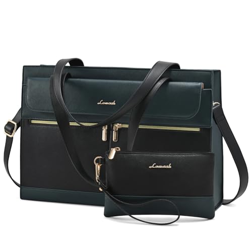 Image of Laptop Bag for Women Leather Laptop Tote Bag Large Computer Bag Waterproof Business Office Work Bag