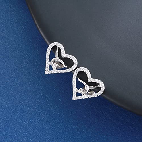 Image of Gymnastics Gifts for Women Gymnast Stud Earrings 925 Sterling Silver Team USA Gymnastics Fashion Jewelry Sport Birthday Christmas Gifts