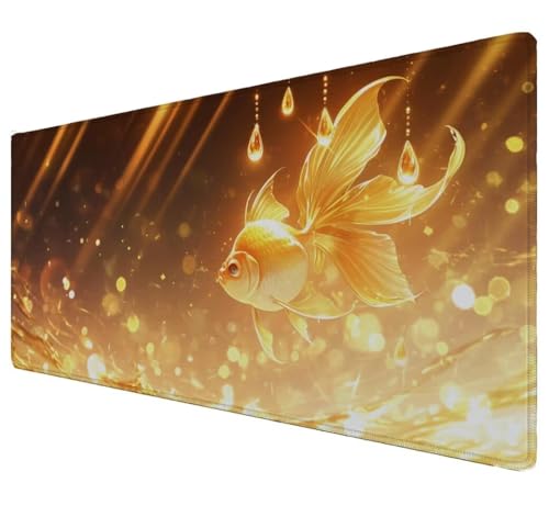 Alfombrilla ratón extendida de oro pez para decorar tu oficina en casa con un toque elegante