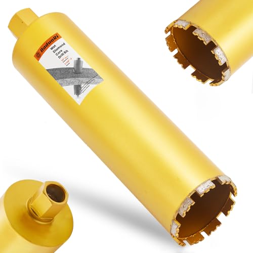 4 1/2 Inch Wet Core Drill Bit, 4.5" Diameter x 14" Depth, 1-1/4"-7 Thread Diamond Core Bits for Concrete with Rebar, Masonry, Brick Block,Cement, Stucco, Stone (116mm)