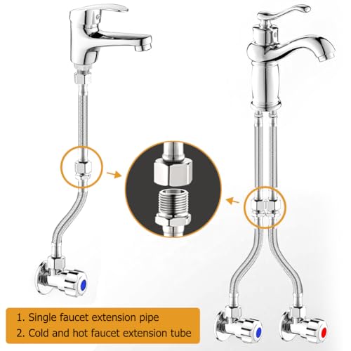Flexschlauch G3/8, 4 Stück 304 Edelstahl Flexschlauch Panzerschlauch 3/8 Zoll, 20cm Edelstahlumflechtung, für Armaturenschlauch Verlängerung Armaturenschlauch Wasserhahn Bad WC(20cm/10cm)