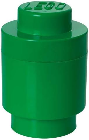 LEGO Caja de almacenamiento Brick 1 Redondo Verde Oscuro