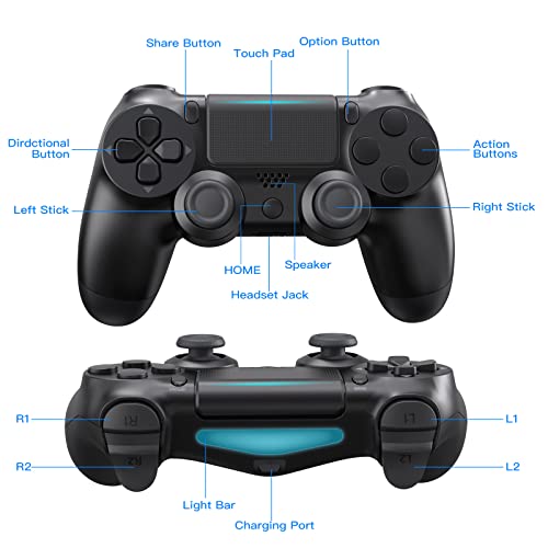 Controle sem fio para controle remoto PS4, TXTHcpo P4 Gamepad para Playstation 4/Pro/console fino co
