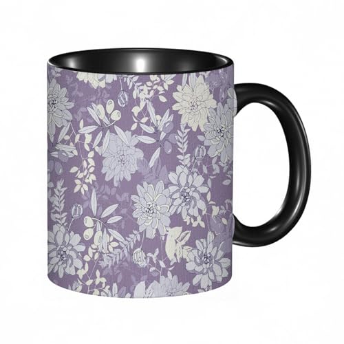 reyawdf Taza Original Personalizada, Flores Flores Aceitunas Arreglo botánico sobre fondo sombre,330ml, Cerámica, Regalo Creativo para Café, Té, Regalo de Cumpleaños y Navidad - Apta para Lavavajillas