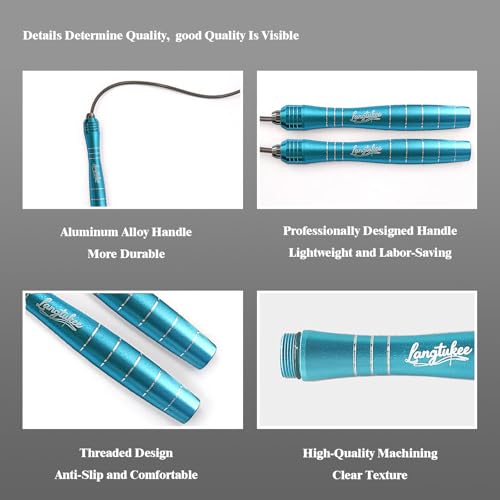 LANGETUKEE Speed Jump Rope - Professional Aluminum Alloy Skipping Rope with 360 Bearings - - image 3