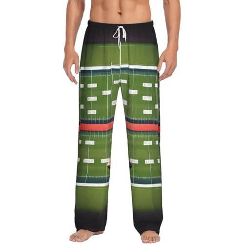 Pantalon de pyjama homme football américain en polaire à carreaux avec poches