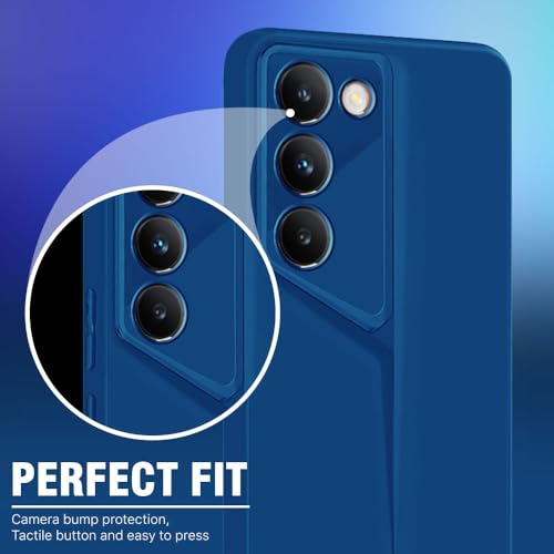 Image of WOW IMAGINE Slim Back Cover for Vivo Y200e 5G | Vivo T3 5G | Blade Series Ultra Thin Case with Lightweight Design | Camera Protection | Soft Matte Silicone Flexible Mobile Case - Blue