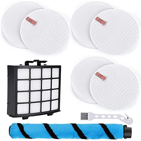 Aryavos Filter Replacement Set for Shark Vertex DuoClean Upright Vacuum AZ2000 AZ2002 AZ2000W, Compare to Part # XHFAZ2000 XFFKAZ2000 1483FC2000, 1 Roller Brush + 1 HEPA + 3 Foam & Felt Filters Cover