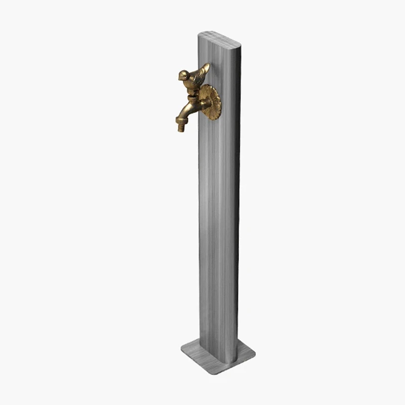 WOTZOV Stainless Steel Outdoor Water Column With Faucet, Antifreeze Garden Water Column, Durable Silver Water Column For Gardens, Efficient Watering Solution，Silver 86cm/33.8in
