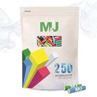 Mari & Juan 250 Aktivkohlefilter 6mm Slim Size I Aktivkohlefilter dünne Filter mit Aktivkohle aus Kokosschale, 250 Stück, bunt I Schadstoffärmeres Raucherlebnis