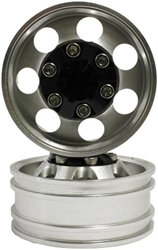 1/14トレーラー用 アルミフロントナローホイール (2個入) (ブラック)20mm幅 HH-WL014-BK