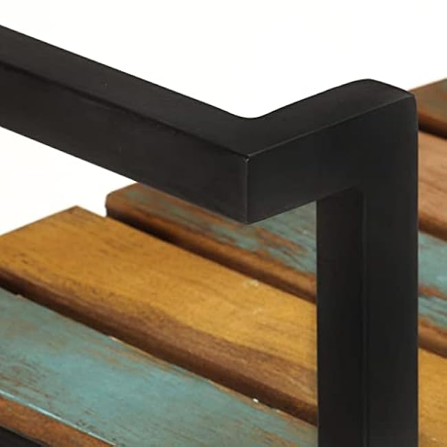 Kitchen Serving Trolley Cart, 34.2x14.2x31.9 Solid Reclaimed Wood, Industrial Mobile Bar with Wheels, Folding Design for Food Storage, Home Dining Room-PvvUuT1v