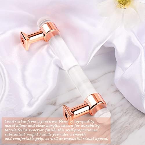 Miniatura 5 de Orger - Paquete de 5 tiradores de acrílico transparente para cajones de cocina, centros de agujeros de 4 pulgadas, manijas de cajón con acabado oro