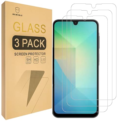 Mr.Shield Screen Protector compatible with Samsung Galaxy A26 5G [Tempered Glass] [3-Pack] [Japan Glass with 9H Hardness]