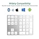 Cateck Bluetooth Ziffernblock 34 Tasten Nummernblock NumPad kabellose Nummer Tastatur wiederaufladbar Numerische Tastatur für Computer Laptop Tablet iPad kompatibel mit MacBook Windows Surface Pro