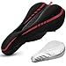 Cevapro Bike Saddle Cover, Soft Silicone Padded Bike Seat Cover Improved Comfort Breathable Anti-Slip Bicycle Seat Cover for Spin Stationary Cruiser Bike Mountain Road Bike Outdoor Cycling