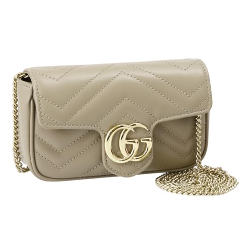 [グッチ] ショルダーバッグ レディース GGマーモント スーパーミニ チェーンショルダー キルティングレザー 476433 DTDHD 1523 グレージュ [並行輸入品]