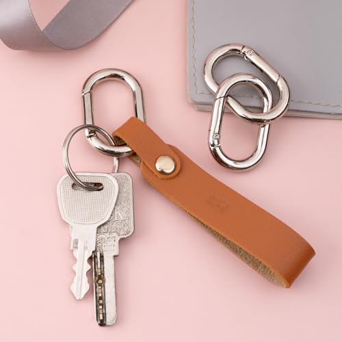 Image of Oval Spring Ring Clips, Metal Keyring Purse Clip