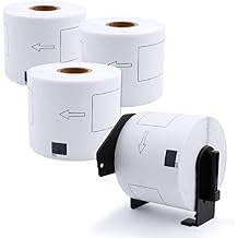 COLORWING Shipping Labels Relace for Brother DK-1202 2-3/7" x 4" Die-Cut White Paper Label, for QL Printers QL-820NWB QL-700, 62mm x 100mm, 4 Rolls + 1 Frame