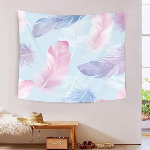 Tapisserie murale effet 3D plume VZOMANLEX 150x200cm pour decoration salon et chambre