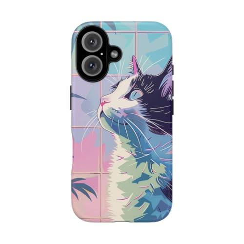 Coque iPhone 16 chat coloré tropical pour sublimer votre quotidien