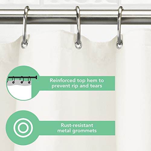 EXCELL Home Fashions Best Quality Vinyl Shower Curtain Liner, Mold and Mildew-Resistant Water-Repellent Bath Liner with suction cups for Master Bathroom,Kid's Bathroom, Guest Bathroom, 70"x78", White - Thumbnail 4