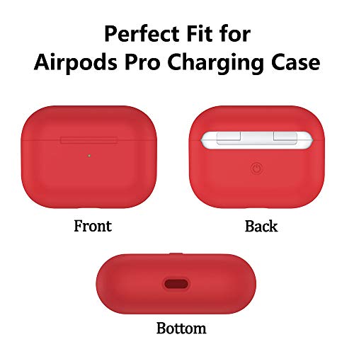 Capa FCXJTU para New AirPods Pro Case 2019, capa protetora de silicone líquido macio frontal LED vis