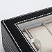 READAEER 10 Slot PU Leather Watch Box Display Case Jewelry Organizer with Glass Top