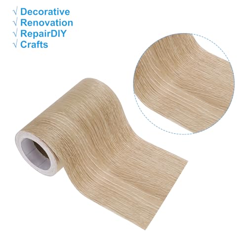 Image of PATIKIL Wood Grain Repair Tape 4.7in x33ft, Self Adhesive Realistic Textured Repair Tape Patch for Floor Door Table Cabinets Desk, Coffee Oak