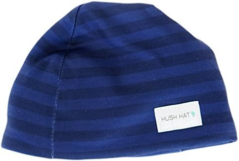 Hush Baby Hat with Softsound Technology and Medical Grade Sound Absorbing Foam, Navy Stripe, Navy, Small