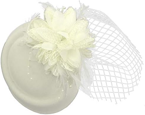 Pillbox Fascinator Hat for Women Weddings Bird Cage Veil Clip