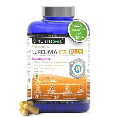 Cúrcuma C3 Reduct® Patentada con Extracto de Boswellia, Jengibre y Pimienta Negra, Potente Antiinflamatorio y Antioxidante Natural - Curcuma con estudios clinicos - EFSA Approved |120 Capsulas