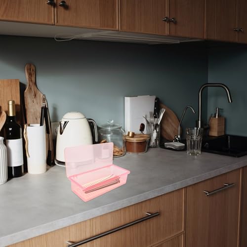 UKCOCO 防塵 水切り機能付き箸収納ケース キッチン用プラスチック製カトラリーオーガナイザー コンパクトで使いやすい調理器具収納ボック
