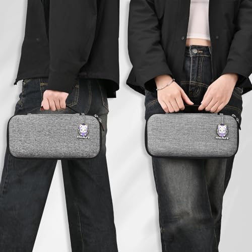 Image of innoAura Switch 2 Carrying Case for NS Switch 2 (2025), with 9 Game Card Slots, Protective Travel Storage Case, Cute Pendant and Sticker, Gray