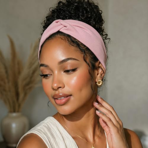 Image of DRESHOW 8 Pack Headbands for Women Yoga Knotted Headbands Elastic Criss Cross Hair Accessories Sports Head Wrap Non Slip