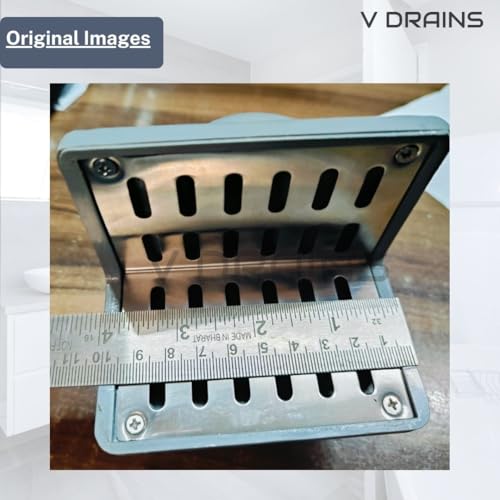 Image of 50 mm (2 inches) Roof /Balcony /Terrace /Bathroom Side wall Corner Parapet Scupper L Shape Drain in ABS + SS304 Grating with Horizontal /Vertical Outlet