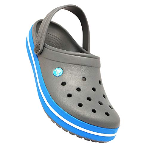 Image of Crocs Crocband Shoe for Adults, Size: 6 D(M) US Mens / 8 B(M) US Womens, Color: Charcoal /Ocean