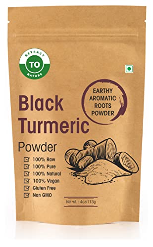 RETRACT TO NATURE Black Turmeric Powder - 4oz/113g (Curcuma caesia) 100% Pure & Natural Good for Overall Wellness