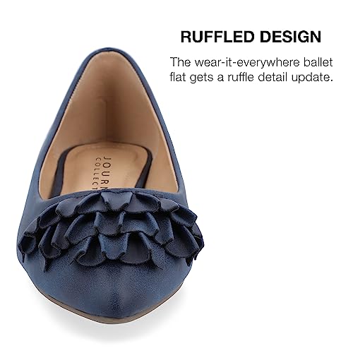 Journee Womens Judy Wide Width Slip On Pointed Toe Ballet Flats3