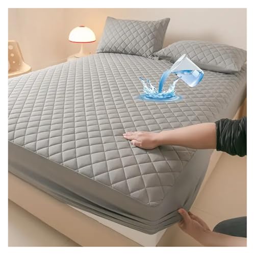 Protège-matelas imperméable 100x200 vert drap-housse matelassé lavable - 3