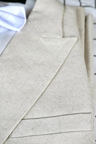 Mens Linen Cotton Shorts Suit Casual Grooms Beach Wedding Slim Fit Tuxedo Suit Blazer & Shorts Set4