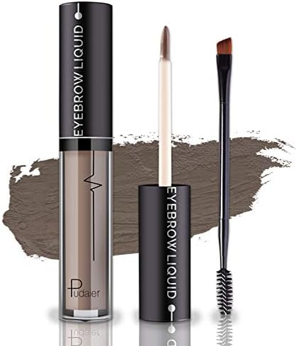 YOLETO Waterproof Eyebrow Gel - Ash Brown Tinted Mascara Makeup for Natural-Looking Brows, Long-Lasting Smudge-Proof Formula with Brow Shaper and Mascara Primer Brush Wand Kit