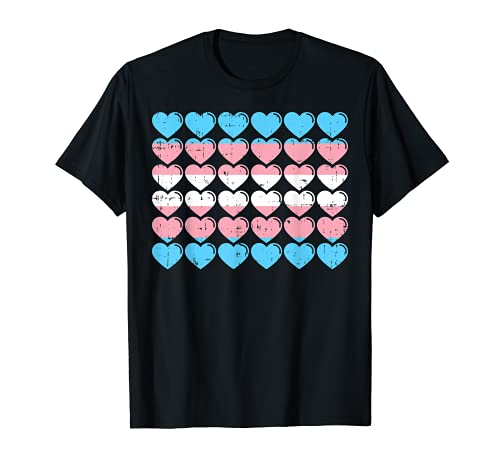 Transgender Heart Love Flag Trans Pride Transexual LGBT Gift Maglietta