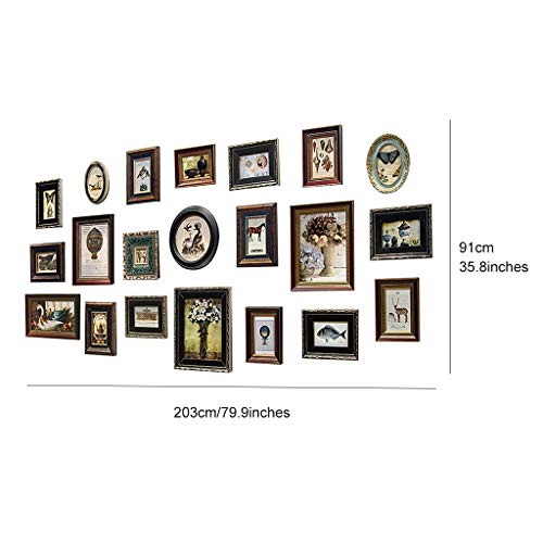 XYF Bilderrahmen Collage,Bilderrahmen Set Verschiedene Grogen,Retro Kunst Fotorahmen Kombination,Zu Hause Wohnzimmer… – Bild 8