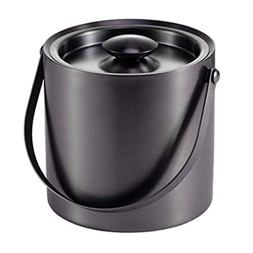 Cubo de hielo, cubo de hielo – Cubo de champán aislado de pared con asa y tapa, ideal para cócteles, bares, utensilios de servidor, sostener hielo, vino, champán, cubo de hielo creativo