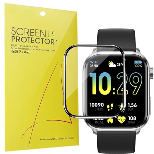 Blueshaweu Schutzfolie Kompatibel mit Ice-Watch - ICE smart 2.0 - Connected Watch (1,96 inch), HD klar Flexible TPU Displayschutzfolie [3 Stück] Kompatibel für ICE smart two (1,96 inch) (schwarz)