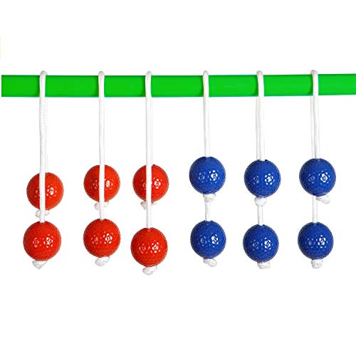 Win SPORTS Ladder Toss Outdoor Game Set Indoor Ladder Ball Toss Game with 6 Weighted Bolos, Carrying Case and Sand Weighted PVC Piping,Games for Adults, Kids, Family