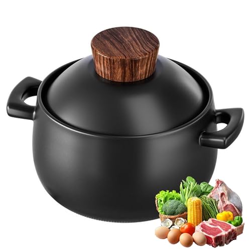 Quart Ceramic Casserole, Enameled Cast Iron Dutch Oven, Heavy-Duty Casserole Dish and Braiser Pan Serving Tureen Soup, Soup Pot for Soup, Rice(2.5L)